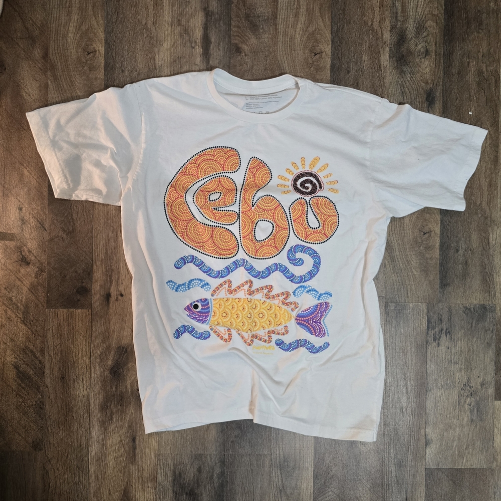 Cebu Fish Graphic T-Shirt - White and Orange
